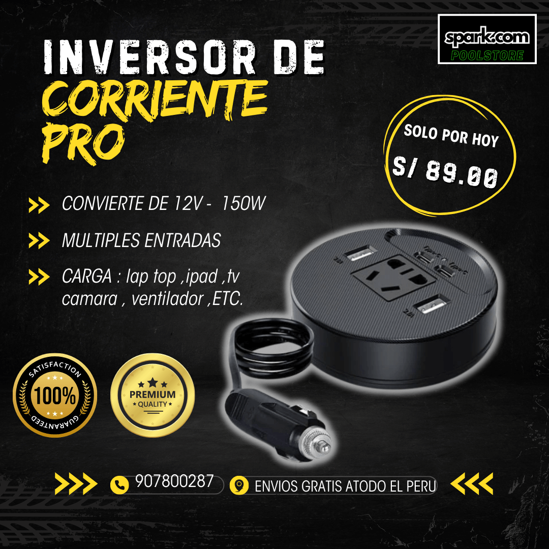 CONVERTIDOR DE CORRIENTE PARA CARROS PORTATIL 🚒🚗🚘