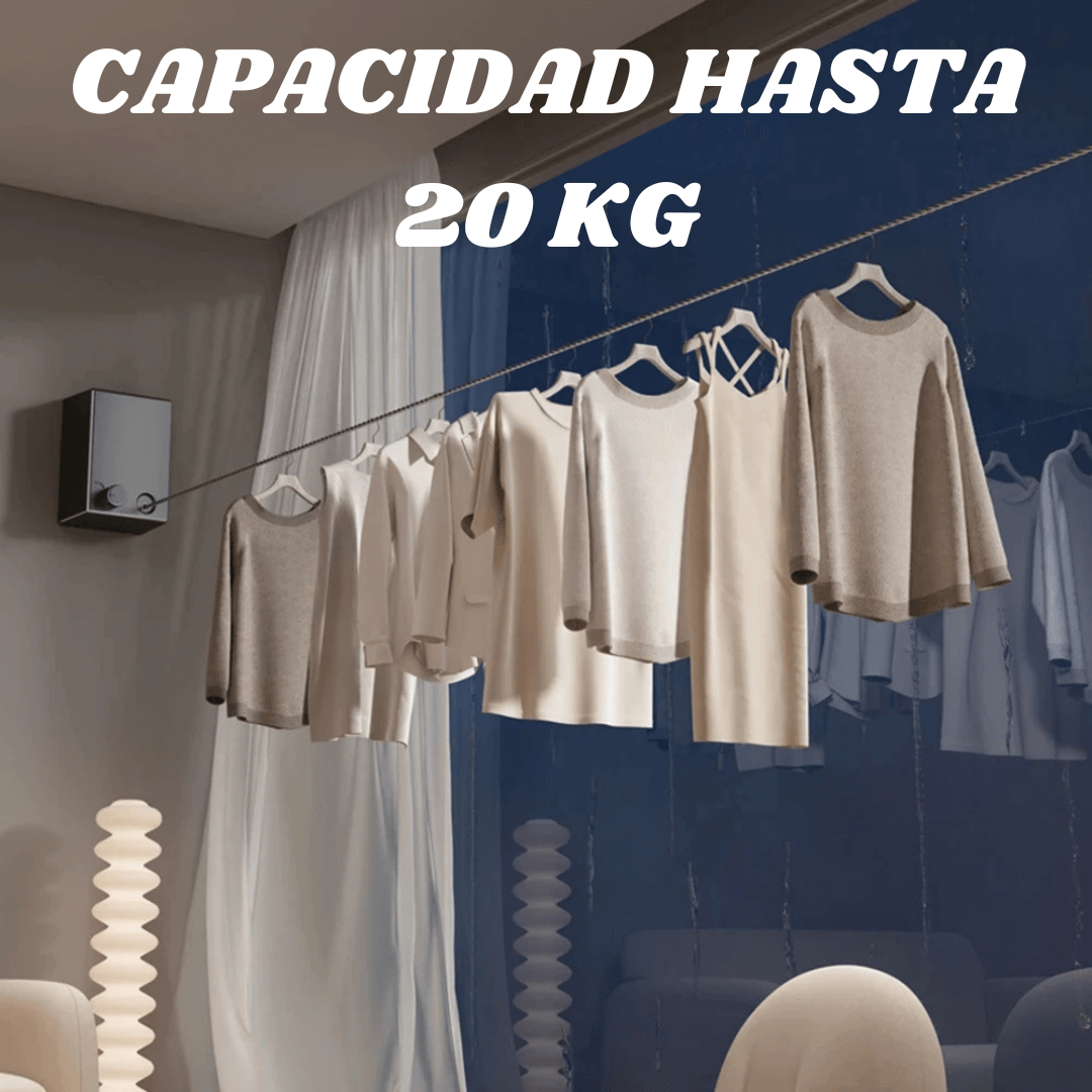Tendedero retráctil de hasta 4 metros para  la pared 👕👗