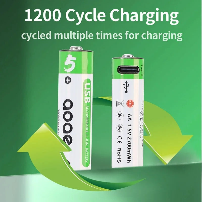 🔋 PILAS RECARGABLES CON CABLE USB 🔋