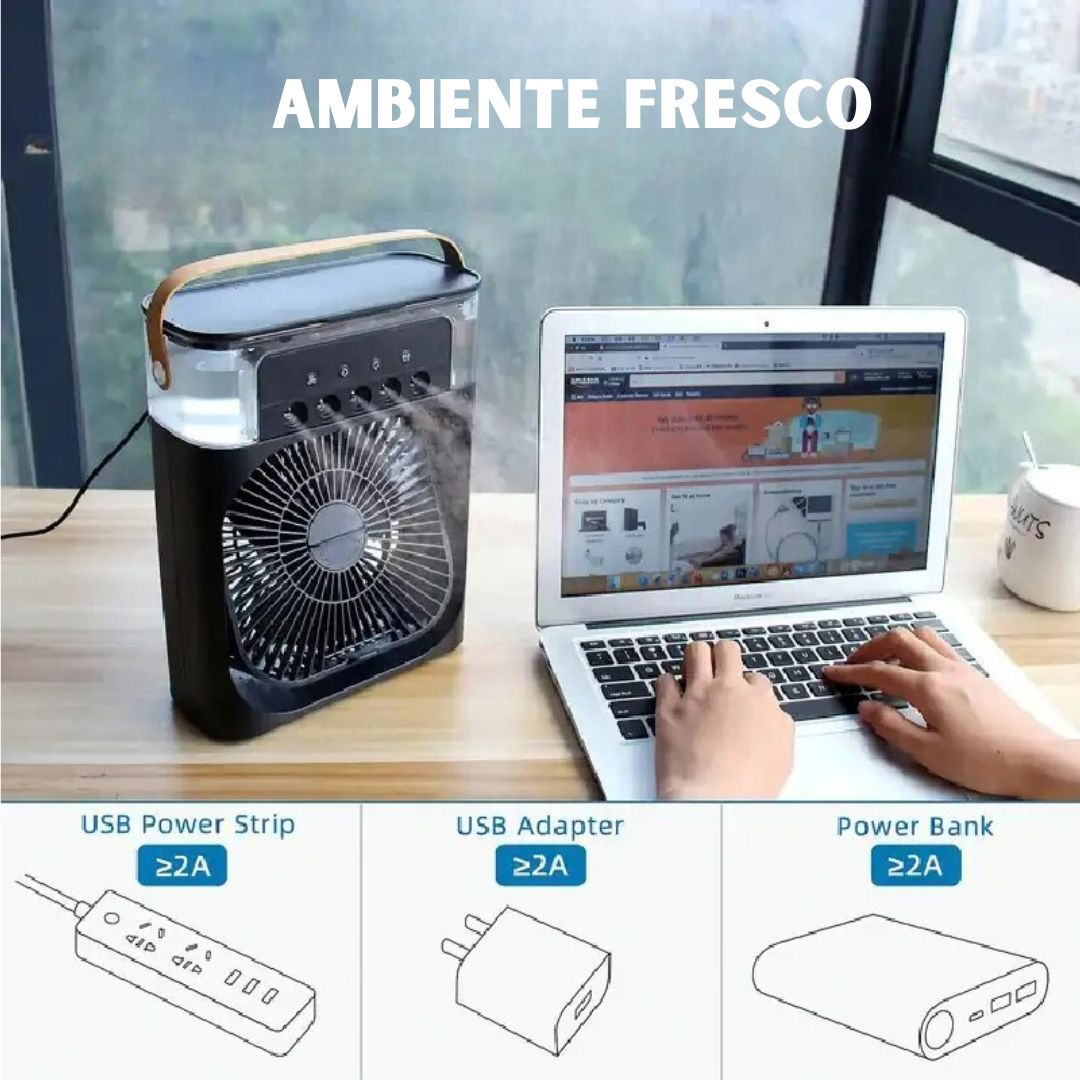 🍃MINI AIRE ACONDICIONADO HUMIDIFICADOR DE ESCRITORIO PORTATIL 💦